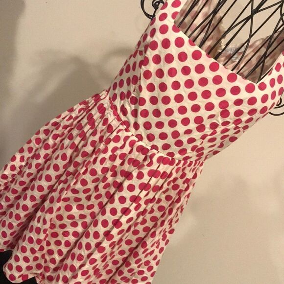 dELiA*s Bright Pink Polka Dot Pleated Dress - MED - Picture 1 of 7